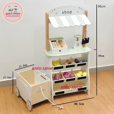 Đồ chơi shop hoa quả  Nunukids 95.5cm bằng gỗ cho bé - 𝐁𝐈𝐊𝐎 𝐒𝐇𝐎𝐏