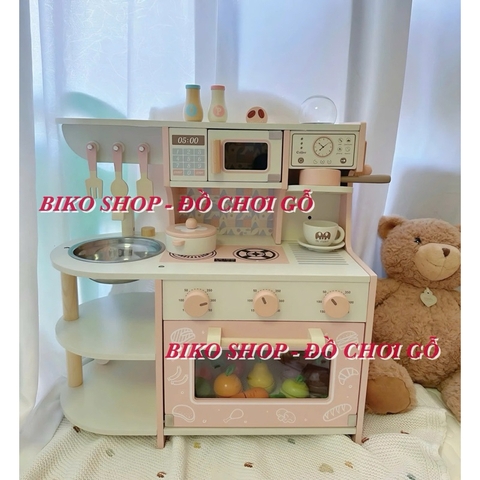 Đồ chơi bếp 2 tầng có máy cà phê màu hồng 54cm - 𝐁𝐈𝐊𝐎 𝐒𝐇𝐎𝐏
