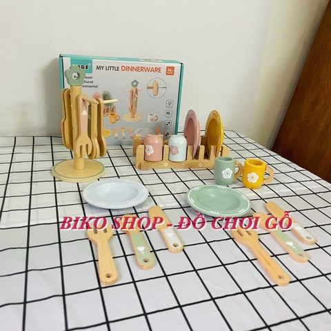 Đồ chơi dụng cụ bát đĩa KABI bằng gỗ cho bé 𝐁𝐈𝐊𝐎 𝐒𝐇𝐎𝐏