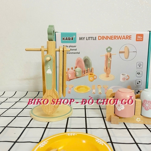 Đồ chơi dụng cụ bát đĩa KABI bằng gỗ cho bé 𝐁𝐈𝐊𝐎 𝐒𝐇𝐎𝐏