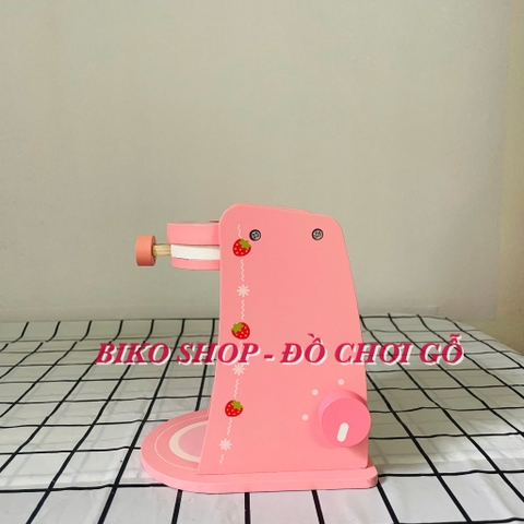 Đồ chơi máy cà phê hồng bánh gấu bằng gỗ cho bé 𝐁𝐈𝐊𝐎 𝐒𝐇𝐎𝐏