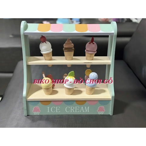 Đồ chơi quầy kem bằng gỗ KABI - 𝐁𝐈𝐊𝐎 𝐒𝐇𝐎𝐏