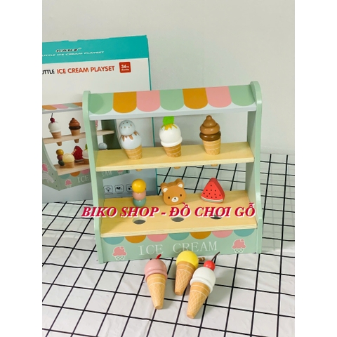 Đồ chơi quầy kem bằng gỗ KABI - 𝐁𝐈𝐊𝐎 𝐒𝐇𝐎𝐏