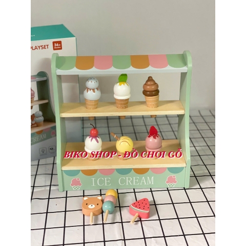 Đồ chơi quầy kem bằng gỗ KABI - 𝐁𝐈𝐊𝐎 𝐒𝐇𝐎𝐏