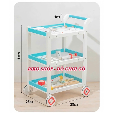 Đồ chơi xe đẩy dụng cụ y tế 3 tầng - 𝐁𝐈𝐊𝐎 𝐒𝐇𝐎𝐏