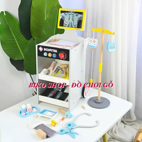 Đồ chơi bàn dụng cụ y tế bằng gỗ 60,5cm - 𝐁𝐈𝐊𝐎 𝐒𝐇𝐎𝐏