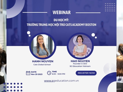 WEBINAR DU HỌC MỸ: CHỌN TRƯỜNG TRUNG HỌC NỘI TRÚ CATS ACADEY BOSTON