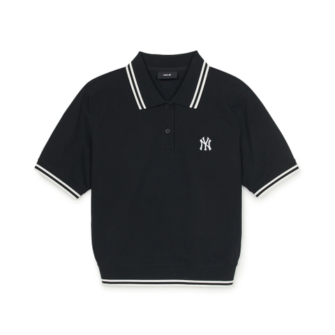 Áo Croptop MLB Women's Basic Crop Collar T-Shirt New York Yankees Black
