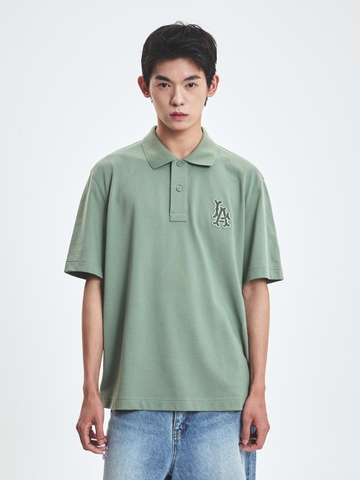 Áo Polo MLB Basic Coopers Logo Overfit Collar T-Shirt LA Angels Khaki