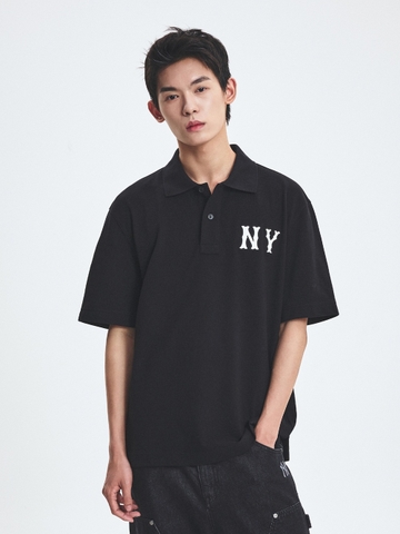 Áo Polo MLB Basic Coopers Logo Overfit Collar T-Shirt New York Yankees Black
