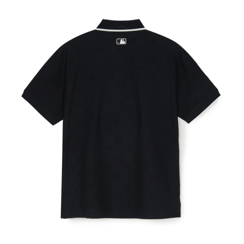 Áo Polo MLB Dia Mono Jacquard Collar T-Shirt New York Yankees Black