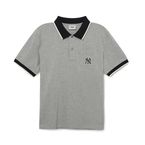 Áo Polo MLB Men's Basic Comfortable Fit Collar New York Yankees Melange Grey