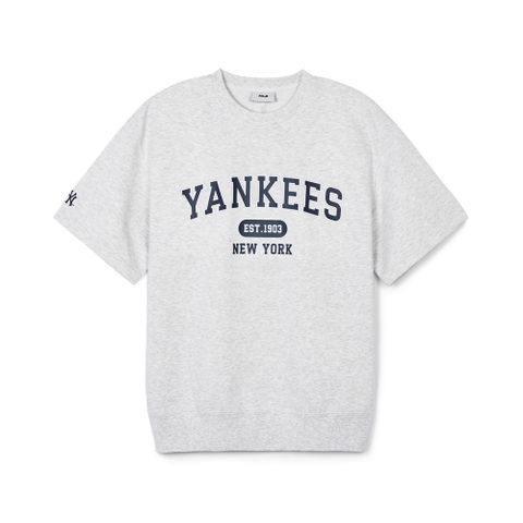 Áo Sweatshirt MLB Korea Varsity Short Sleeve New York Yankees Grey