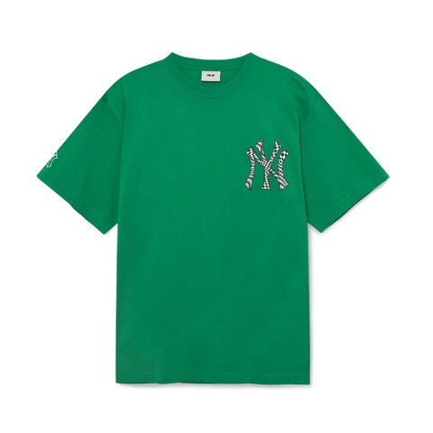 Áo Thun MLB Checkerboard Clipping Logo New York Yankees D.Green