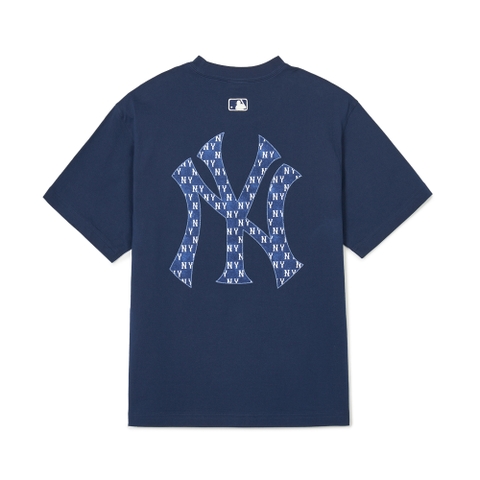 Áo Thun MLB Korea Denim Like Mono Big Lux New York Yankees Navy