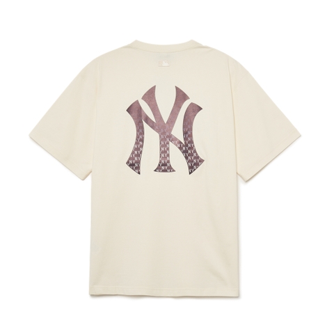 Áo Thun MLB Korea Monogram Big Lux New York Yankees D.Cream