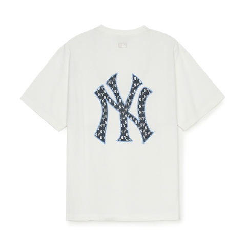Áo Thun MLB Classic Mono Big Lux Overfit Short Sleeve T-Shirt New York Yankees Ivory