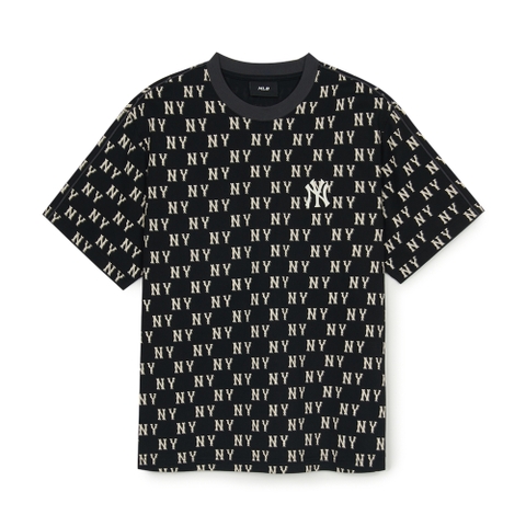 Áo Thun MLB Classic Mono Sporty Full-Panel Pattern Overfit Short-Sleeve T-Shirt New York Yankees Black