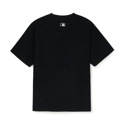 Áo Thun MLB Dia Mono Tonton Jacquard Overfit Short Sleeve T-Shirt New York Yankees Black