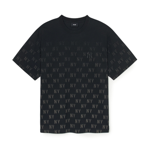 Áo Thun MLB Vintage Mono Full-Panel Pattern Overfit Short-Sleeve T-Shirt New York Yankees Black