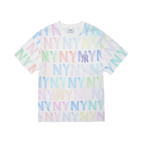 Áo Thun MLB Watercolor Monogram Overfit New York Yankees White