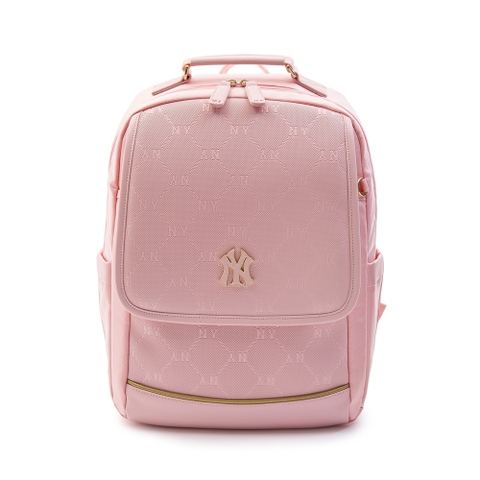 Balo MLB Korea [KIDS] Dia Mono Embossed School Bag New York Yankees Pink