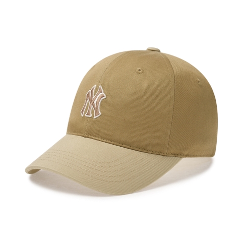 Nón MLB Korea Varsity One Point Color Block Unstructured Ball Cap New York Yankees Beige