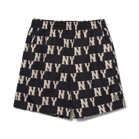 Quần Shorts MLB Classic Monogram Front Panel Pattern 5 Woven New York Yankees Black