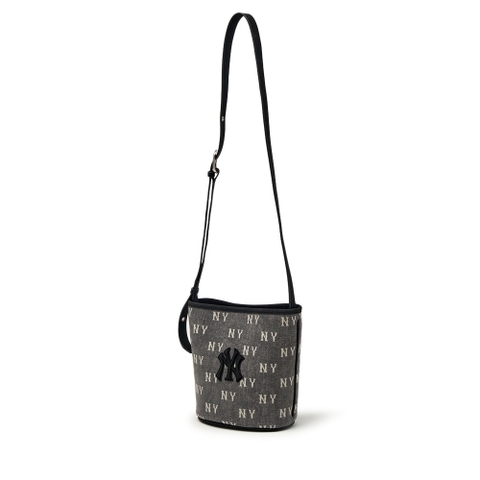 Túi MLB Classic Mono Vintage Denim Mini Bucket Bag New York Yankees Grey