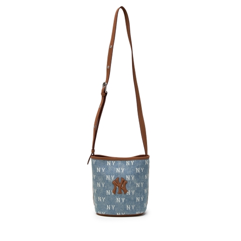 Túi MLB Classic Mono Vintage Denim Mini Bucket Bag New York Yankees Blue
