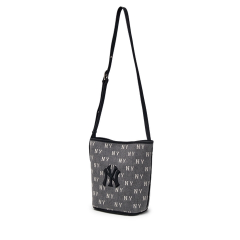 Túi MLB Classic Mono Vintage Denim Bucket Bag New York Yankees Grey