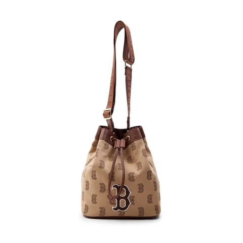 MLB Monogram DIA Jacquard Bucket Bag Boston Red Sox D.Beige