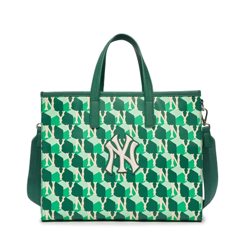 Túi MLB Cube Monogram Medium Tote Bag New York Yankees D.Green