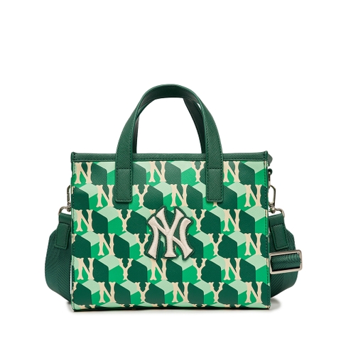 Túi MLB Cube Monogram Small Tote Bag New York Yankees D.Green