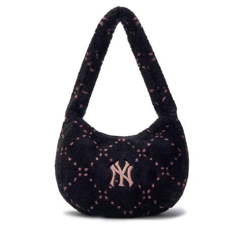 MLB Big Dia Monogram Jacquard Small Tote Bag NY Yankees Black