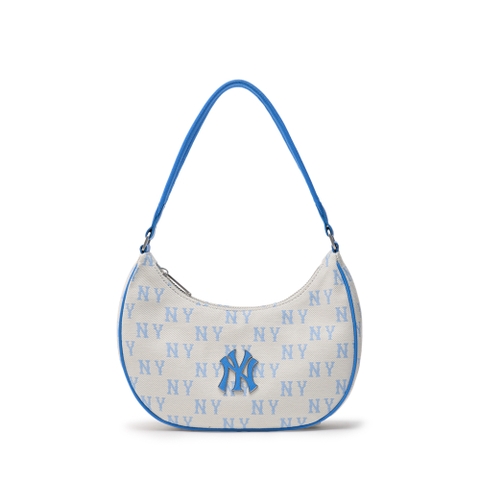 Túi MLB Korea Monogram Jacquard Hobo Bag New York Yankees S.Blue