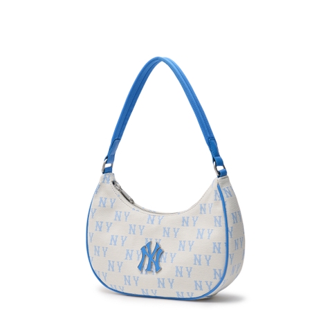 Túi MLB Korea Monogram Jacquard Hobo Bag New York Yankees S.Blue