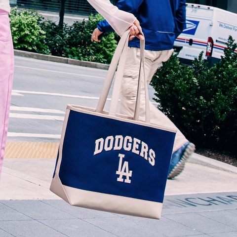 Túi MLB Korea Varsity Canvas Shopper Bag LA Dodgers Navy