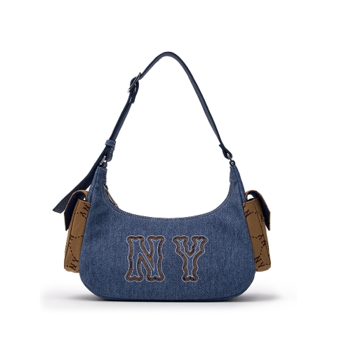 Túi MLB Korea Dia Mono Megalogo Denim Cargo Bag New York Yankees Indigo