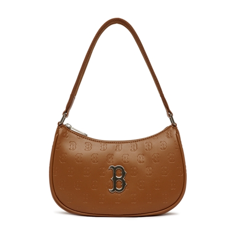 Túi MLB Korea Monogram Embo Hobo Bag Boston Red Sox Brown