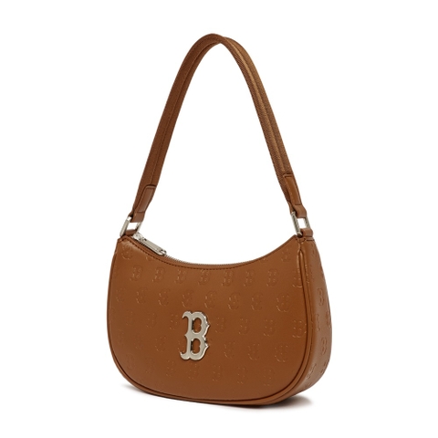 Túi MLB Korea Monogram Embo Hobo Bag Boston Red Sox Brown