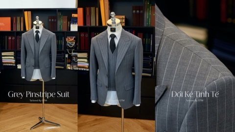 Grey Pinstripe Suit – Bộ Suit (Veston) Sọc Xám Phong Cách Italy