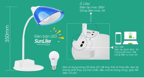 Đèn bàn bảo vệ thị lực RL-40.LED (OC-USB)