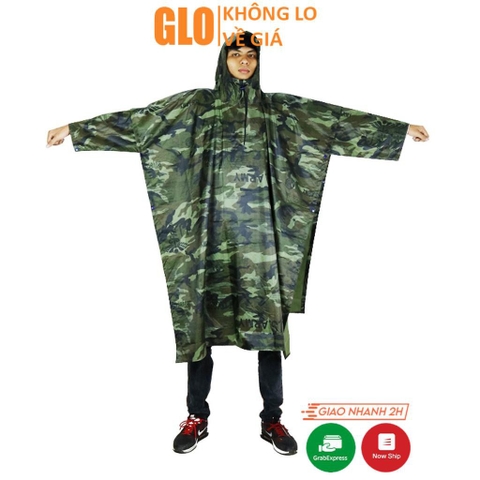 Áo Mưa Cánh Dơi Người Lớn Vải Dù Lính