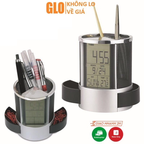 Hộp Đựng Bút Có Đồng Hồ Tiện Lợi