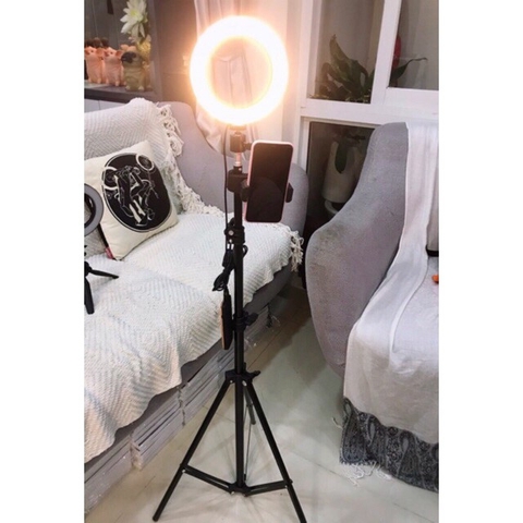 Đèn Livestream 26cm-33cm Full Bộ Gồm Chân Đèn Và Giá Đỡ Điện Thoại, Hỗ Trợ Bán Hàng, Make Up, Nối Mi
