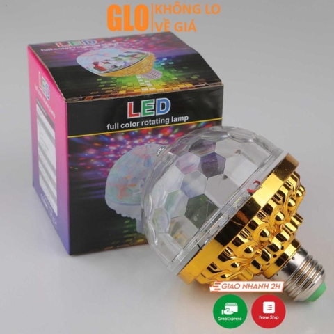 Bóng Đèn Led 7 Màu Vũ Trường Xoay Cảm Ứng Đuôi E27