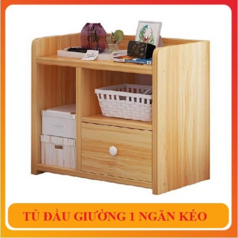 Tủ Gỗ 1 Ngăn Đầu Giường 45x25x40cm GloShop