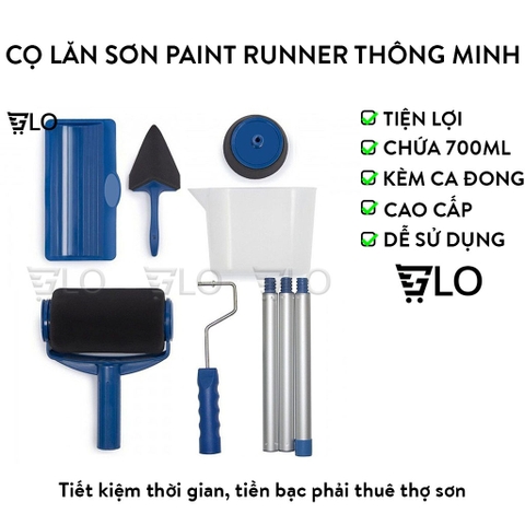 Cọ Lăn Sơn Paint Runner Pro Thông Minh Bộ Full 8 Món Loại Xịn, Bộ Chổi Lăn Sơn Tường Mịn Đẹp, Độ Dính Chắc Chắn