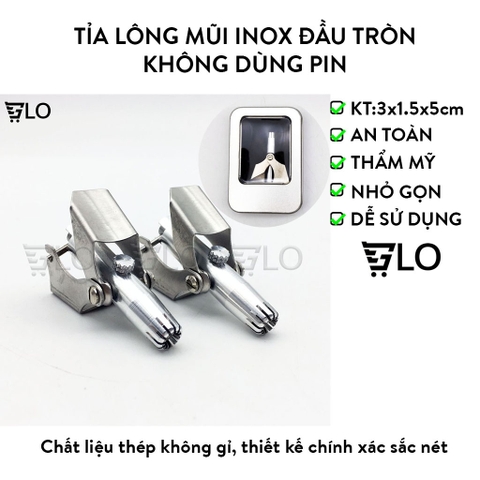 Máy Tỉa Lông Mũi Inox Không Gỉ Đầu Tròn Không Dùng Pin Có Thể Rửa Sạch